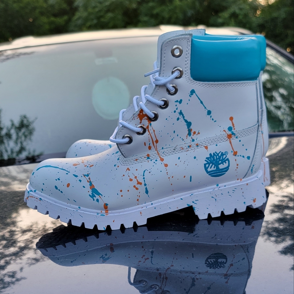 Brand new Turquoise Timberland Boots fashion 6 inches Custom - Picture 4 of 4